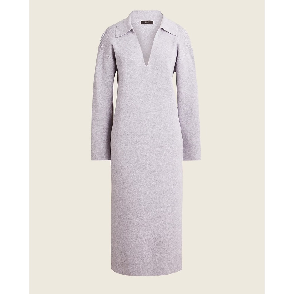 J.Crew Merino Wool Blend Collared Sweater Midi Dress Lavender M NWT